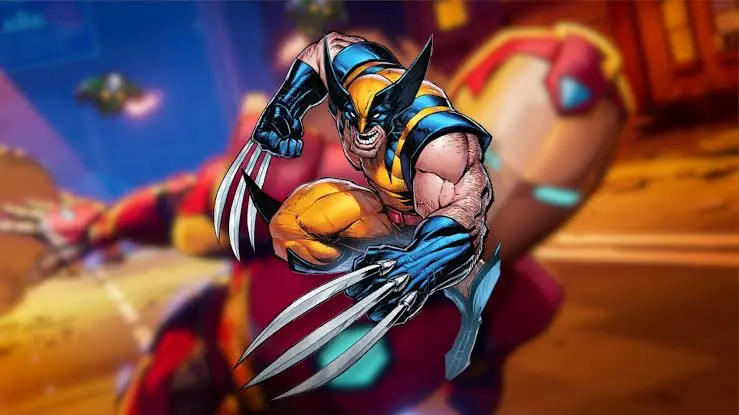 Szczegółowa ilustracja Wolverine'a w gotowości bojowej z wysuniętymi szponami
